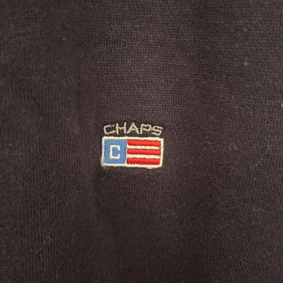Chaps blue fleece quarter zip sweatshirt size large mock neck - Picture 3 of 6